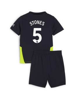 Manchester City John Stones #5 Auswärts Trikotsatz für Kinder 2024-25 Kurzarm (+ Kurze Hosen)